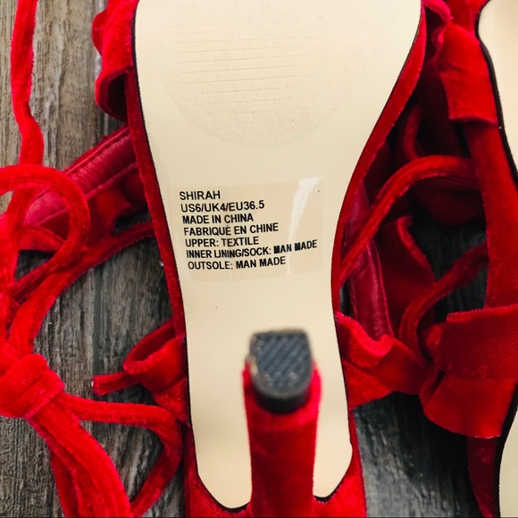 Red Stilettos with wrap around ankle - Picture 7 of 7